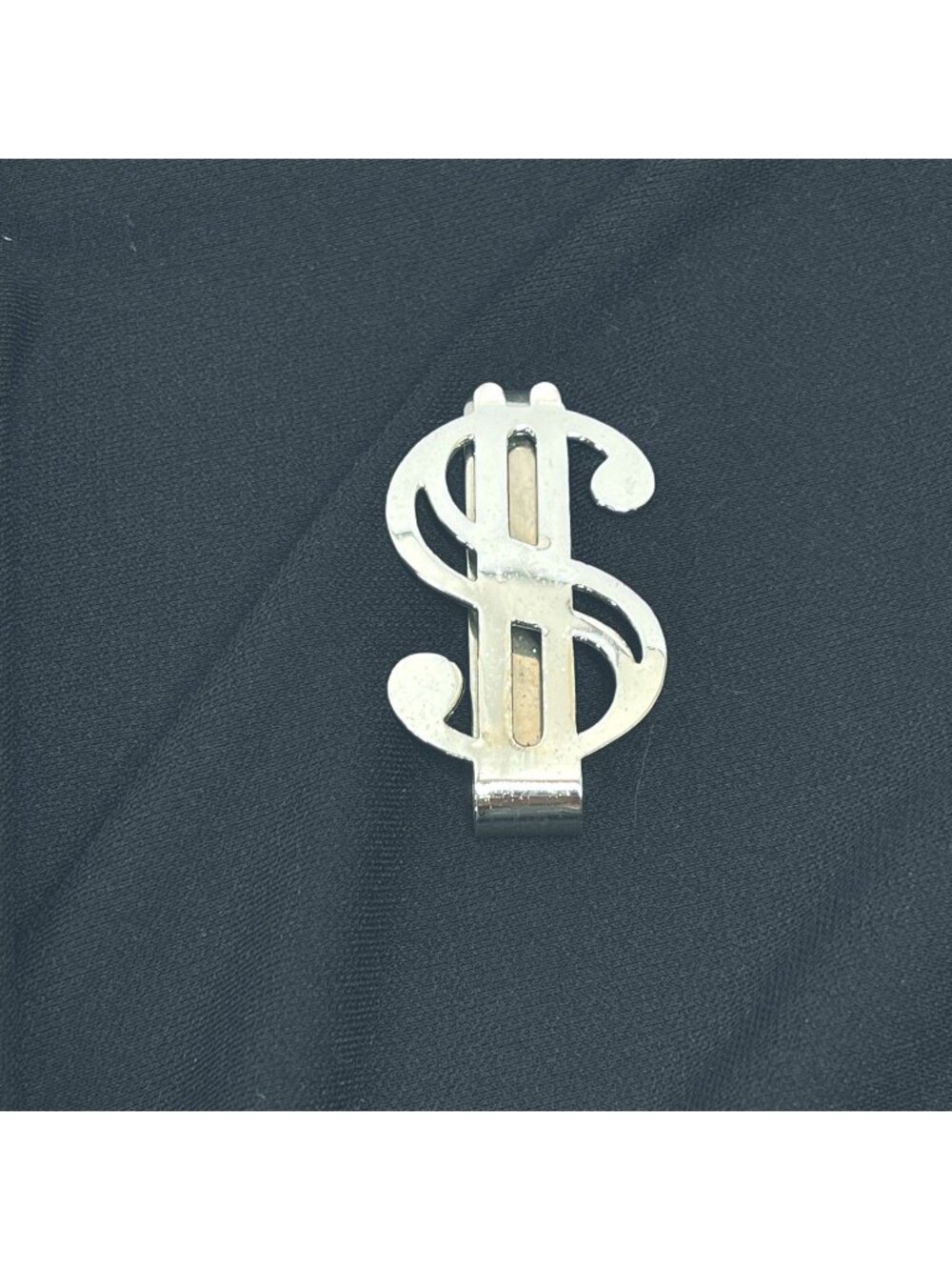 Vintage Sterling Silver Dollar Sign Money Clip 14g Large Statement Clip 1"x2.75"